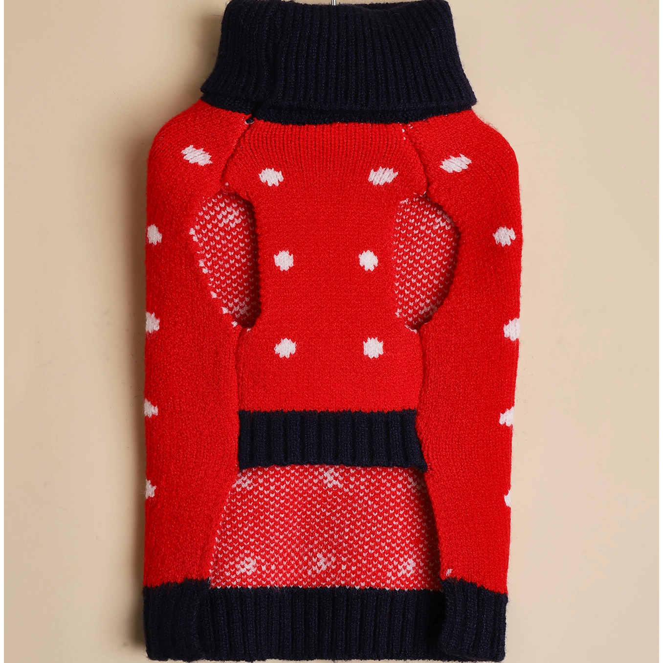 Chiens de chien animal de compagnie de Noël rouge polka point pull en tricot de design en tricot moteurs de chien
