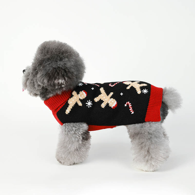 Chiens de Noël chiens à rayures à rayures pain d'épice de Noël pour chiens de Noël pour chiens de chigure de vacances du Nouvel An Puppy chat Pull pour les petites filles de grande chiens de taille moyenne