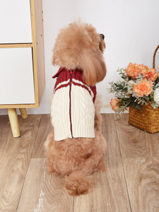 Classic Knitted Warm Winter Dog Cardigan Sweater - Thick Knitted Puppy Lapels for Small Pets, Cats, Boys, Girls - Festive Christmas Costumes (Red, Grey, Pink, Navy Blue)