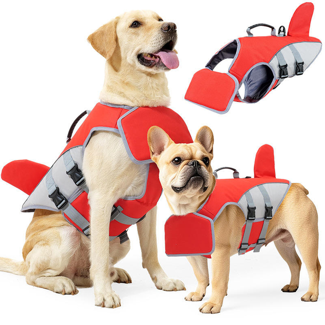 High Quality Dog Life Jacket With Rescue Handle Solid Color Summer Dog Swimming Safety Vest
