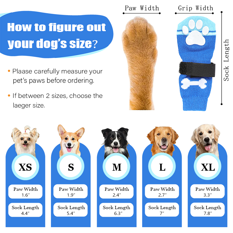 Non-Slip Warm Cotton Pet Socks for Cats and Dogs, Breathable and Soft