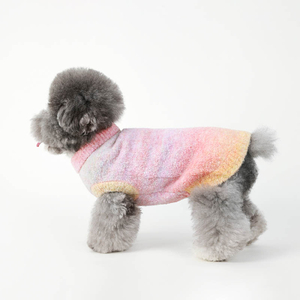 Puppy pet Sweater, Color Knitted Puppy Sweater Winter Warm Dog Clothes, Turtleneck Pullover for Pet Cats and Puppies