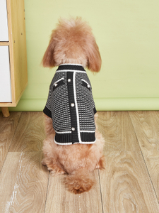 Classic Warm Spring Autumn Dog Pullover Sweater Button Decoration - Pet Sweater Holiday Christmas Dog Costume (Black, Pink)