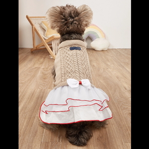 Dog Sweater - Winter Jacket Classic Cable Knit Clothes Pet Dress Sweater for Cold Weather, Ideal Gift for Pets in The New Year