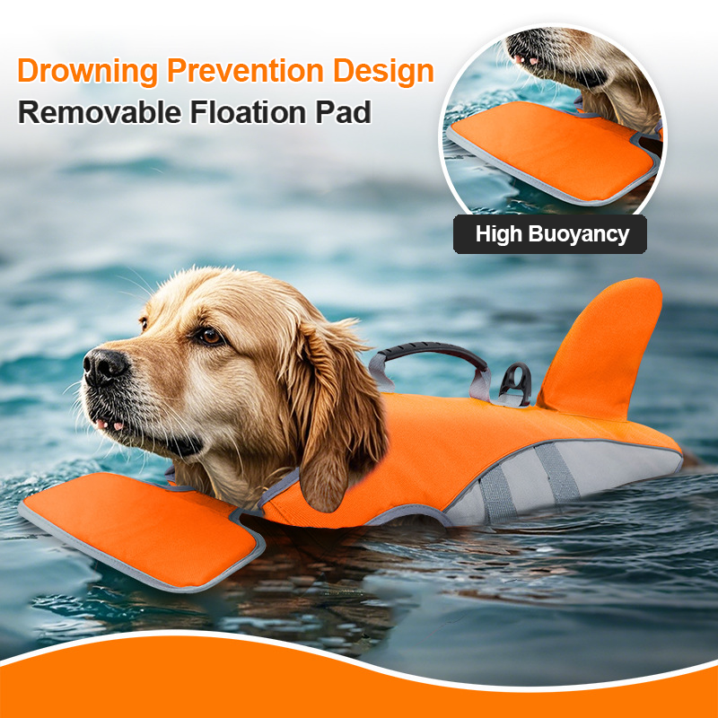 High Quality Dog Life Jacket With Rescue Handle Solid Color Summer Dog Swimming Safety Vest