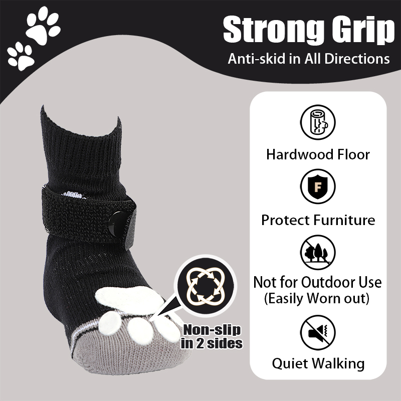 High Quality Wholesale Anti Slip Dog Socks Paw Protector Dog Grip Knit Socks for Hardwood Floors