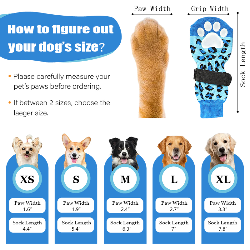 High Quality Wholesale Anti Slip Dog Socks Paw Protector Dog Grip Knit Socks for Hardwood Floors