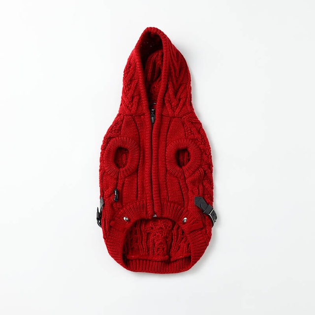 Small Dog Sweater Tricoted Pet Pull Tweater Chien chaud Chiens avec fermeture éclair, sweat à capuche Cable Câble Puppy Veste d'hiver pour les petites filles de chien Garçons Soft Cat Vêtements