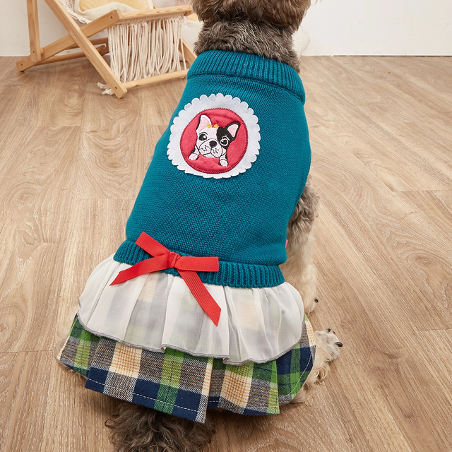 Palon de chien en tricot pour animaux de compagnie, mi-poitrine de conception de revers pull pull, vêtements pour animaux de compagnie pour tous les types de chiens