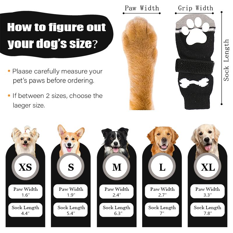 High Quality Wholesale Anti Slip Dog Socks Paw Protector Dog Grip Knit Socks for Hardwood Floors