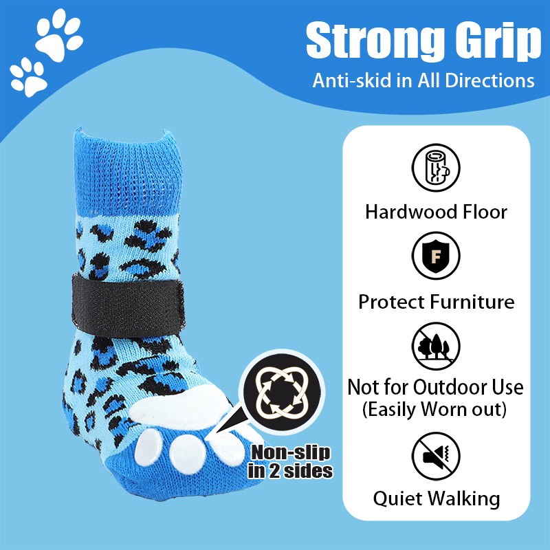 High Quality Wholesale Anti Slip Dog Socks Paw Protector Dog Grip Knit Socks for Hardwood Floors
