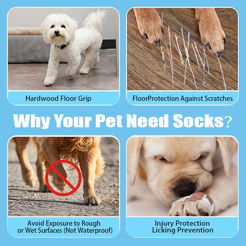 High Quality Wholesale Anti Slip Dog Socks Paw Protector Dog Grip Knit Socks for Hardwood Floors