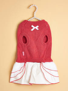 Dog Sweater Dress for Small And Medium-sized Dog Girls, Warm Pullover for Dog Winter Clothes, Knitted Pet Sweater Puppy Clothes Cat Knitted Skirt