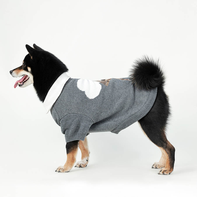 Trièce de traction du cou haut pour chiens moyens à grands, sweat-shirt de chiot chaud épais chéle à col roll
