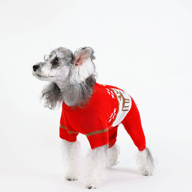 Pull de chien mignon de Noël, Vêtements d'hiver pour chiots pour petits filles de chiens de Noël garçons, cache-couche confortable, pull pour animaux de compagnie, costumes de chiot