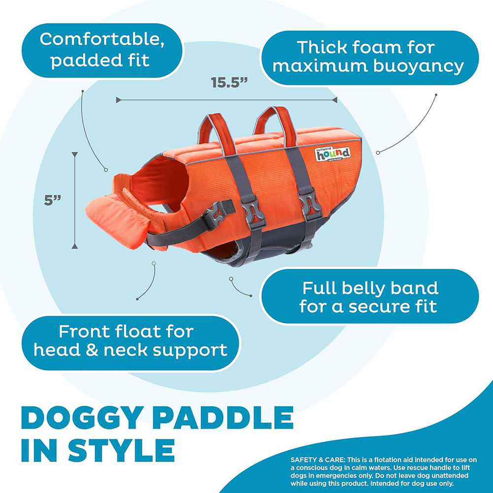 High Quality Dog Life Jacket With Rescue Handle Solid Color Summer Dog Swimming Safety Vest