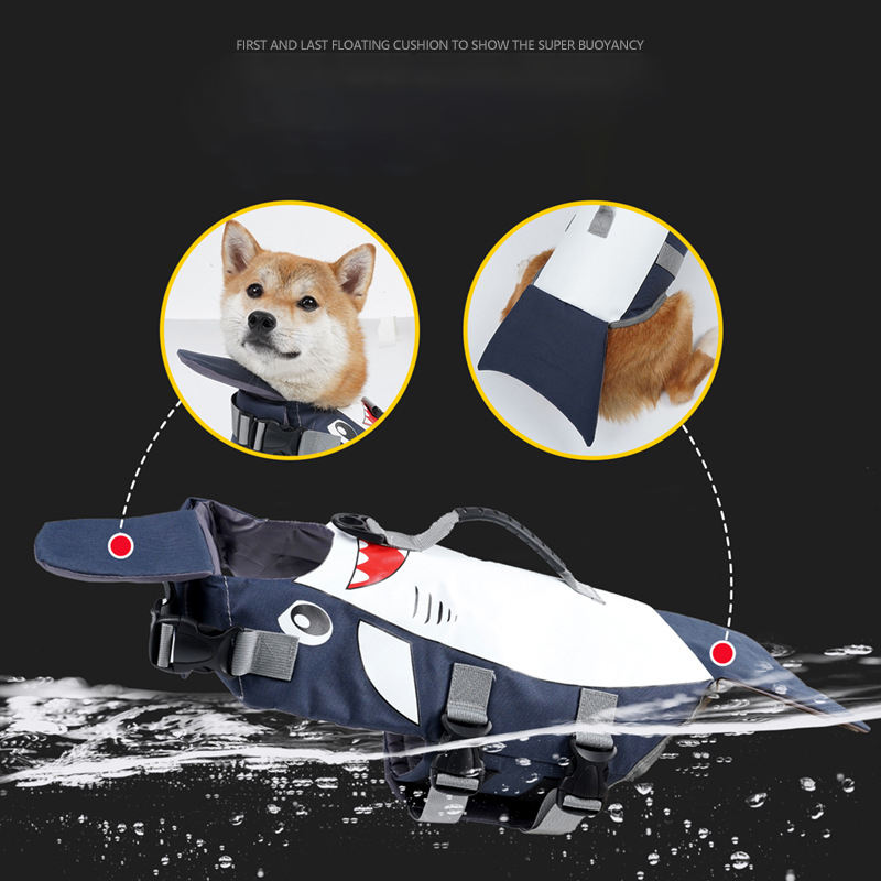 High Quality Dog Life Jacket With Rescue Handle Solid Color Summer Dog Swimming Safety Vest