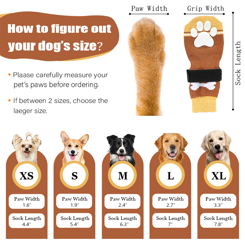 High Quality Wholesale Anti Slip Dog Socks Paw Protector Dog Grip Knit Socks for Hardwood Floors
