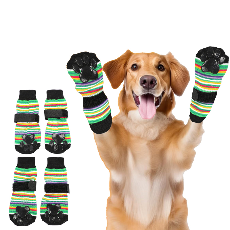 High Quality Wholesale Anti Slip Dog Socks Paw Protector Dog Grip Knit Socks for Hardwood Floors