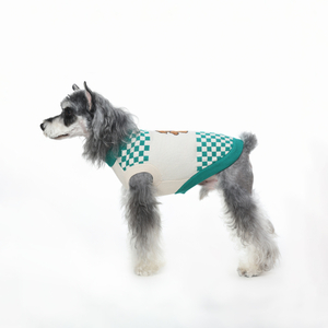 Warm knitted dog plaid sweater for small and medium dogs, winter dog and cat jacket thermal sweatshirt, classic knitted high neck pullover dog pullover warm shirt
