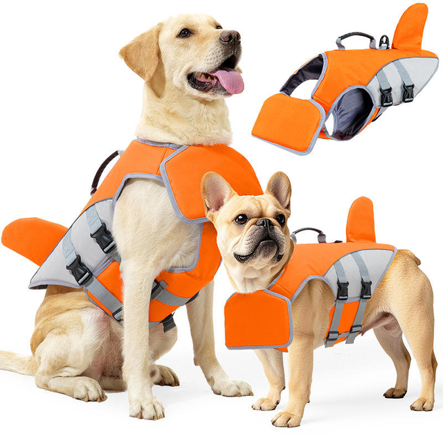 High Quality Dog Life Jacket With Rescue Handle Solid Color Summer Dog Swimming Safety Vest