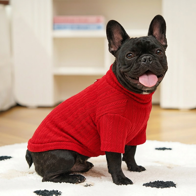 Cozy Seasonal Dog Hoodie in Red, Blue, Green - Warm Pet Cardigan for Autumn/Spring