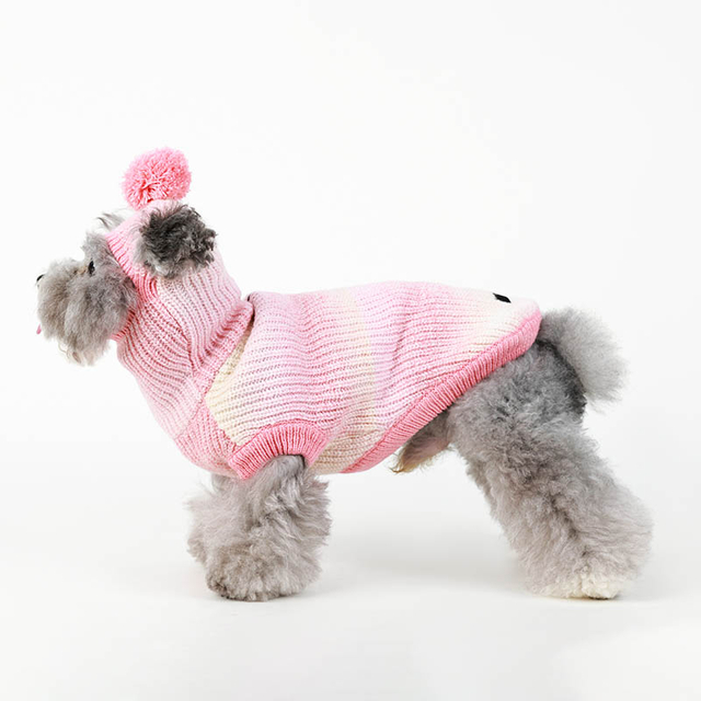 Small Dog Sweater Knitted Pet Sweater Warm Dog Clothes Hooded Sweatshirt Knit Puppy Winter Jacket for Small Dog Girls Boys Soft Cat Clothing