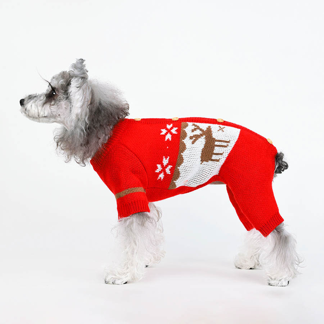 Pull de chien mignon de Noël, Vêtements d'hiver pour chiots pour petits filles de chiens de Noël garçons, cache-couche confortable, pull pour animaux de compagnie, costumes de chiot