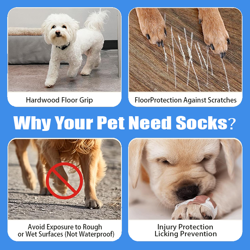 Non-Slip Warm Cotton Pet Socks for Cats and Dogs, Breathable and Soft