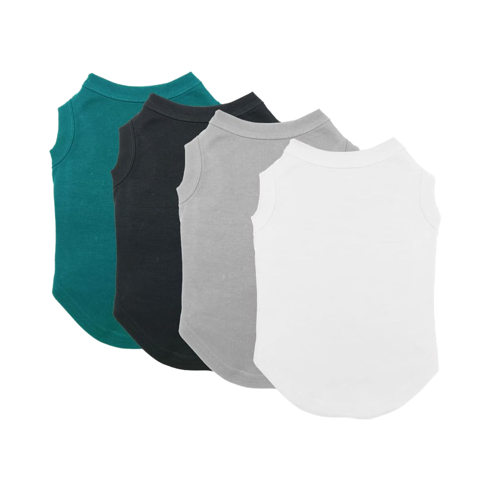 Eco-Friendly Cotton Large Dog T-Shirts, Plain Color, Bulk Pack