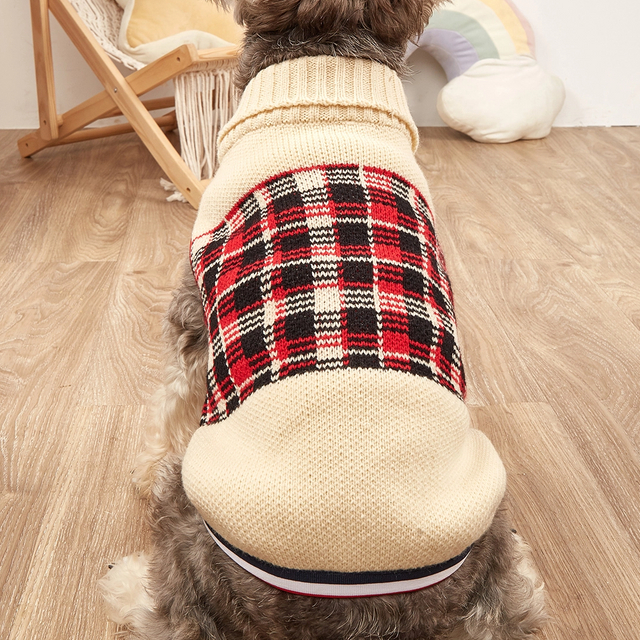 Palon de chien en tricot pour animaux de compagnie, mi-poitrine de conception de revers pull pull, vêtements pour animaux de compagnie pour tous les types de chiens