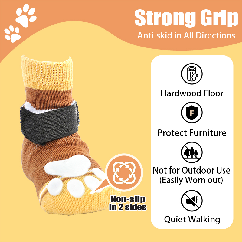 High Quality Wholesale Anti Slip Dog Socks Paw Protector Dog Grip Knit Socks for Hardwood Floors