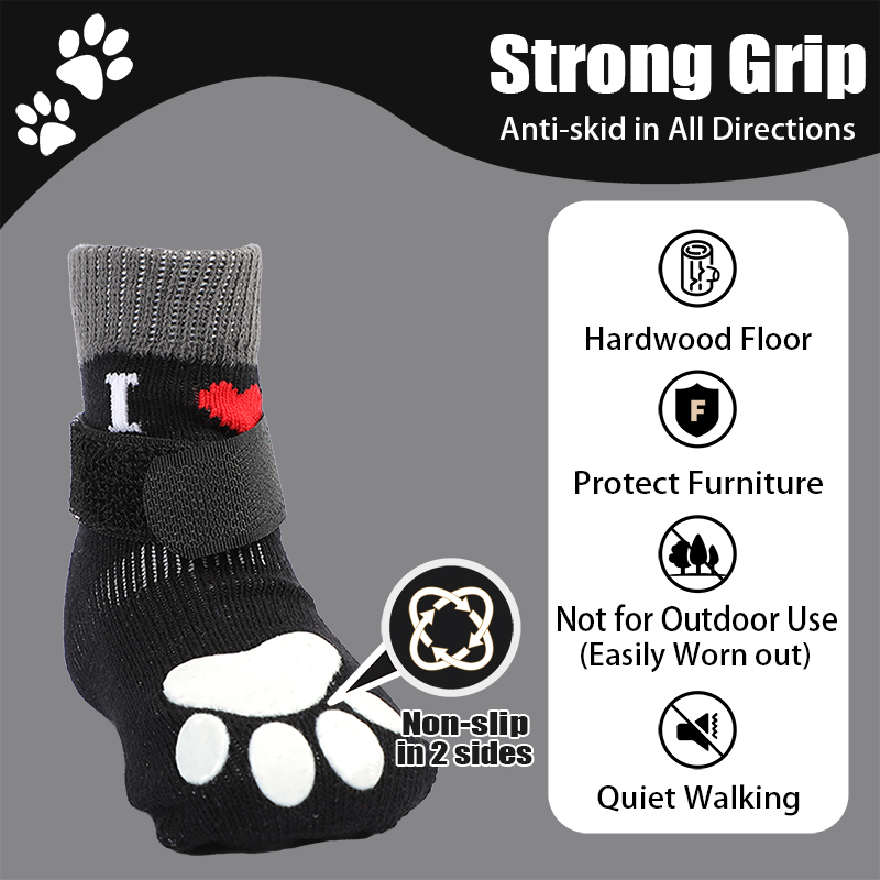 Non-Slip Warm Cotton Pet Socks for Cats and Dogs, Breathable and Soft