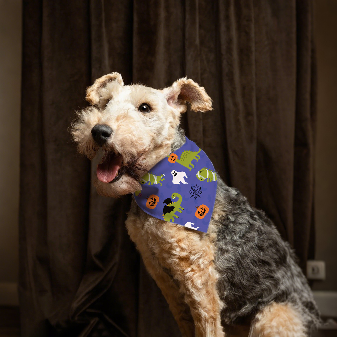 Hallowmas Luxury Dog Bandana Coton et Polyester Pet Pet Pet Pet pour l'été printemps d'hiver Mignon de motif animal accessoire