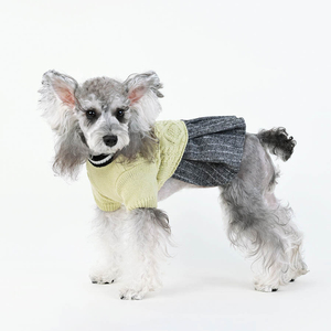 DOG SWEATER DRESS , DOG WINTER CLOTHES WARM PULLOVER WITH BELT HOLESKNITTED PET SWEATER PUPPY CLOTHES CAT KNIT DRESS ONE PIECE DRESS
