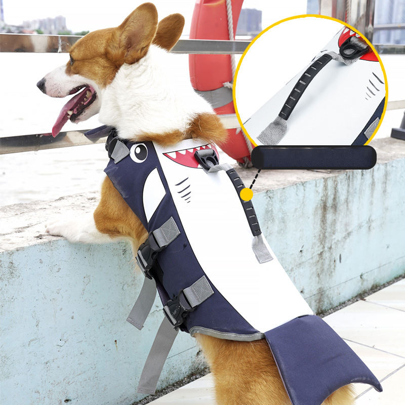High Quality Dog Life Jacket With Rescue Handle Solid Color Summer Dog Swimming Safety Vest