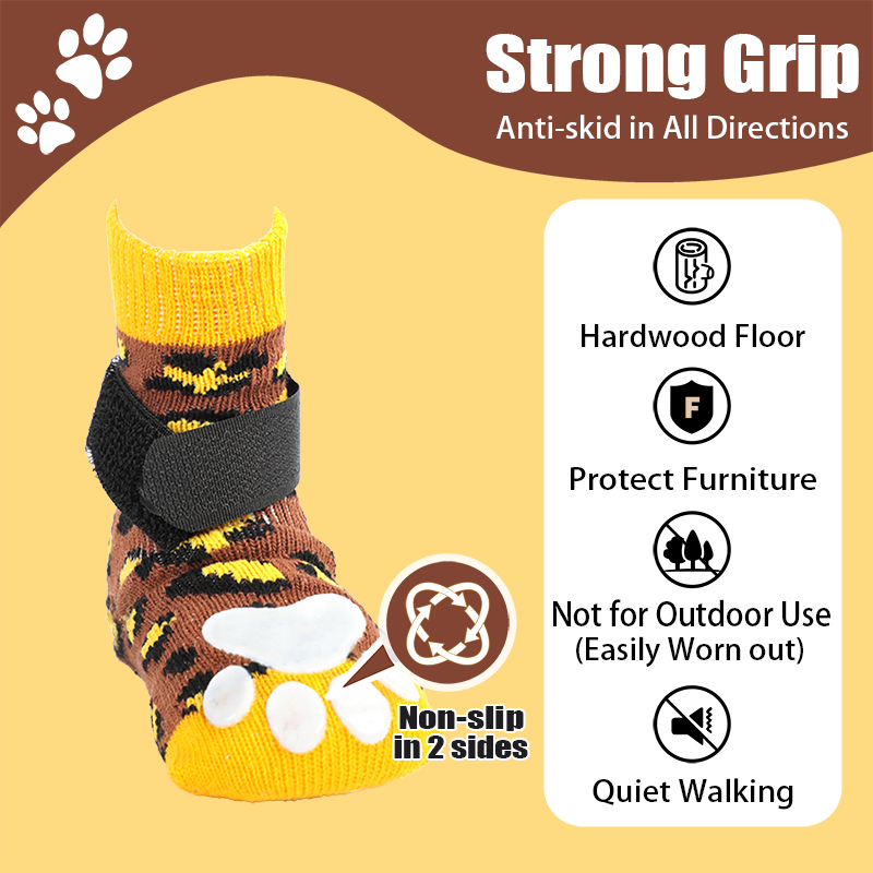 High Quality Wholesale Anti Slip Dog Socks Paw Protector Dog Grip Knit Socks for Hardwood Floors