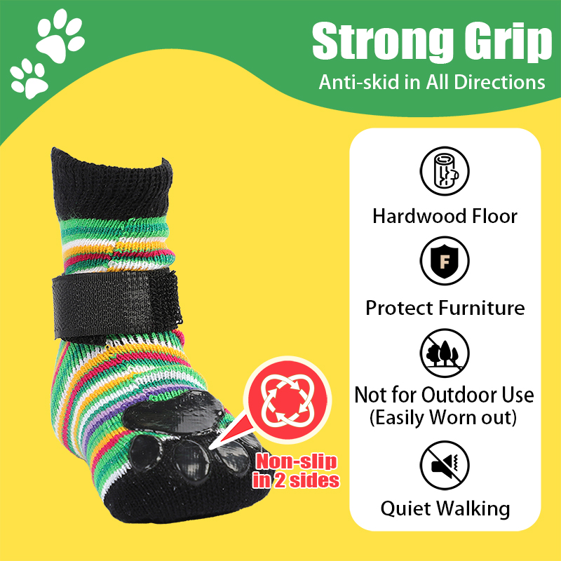 High Quality Wholesale Anti Slip Dog Socks Paw Protector Dog Grip Knit Socks for Hardwood Floors