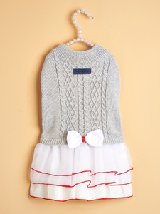 Knit Dog Sweater Dress, Plaid Dog Winter Clothes for Dog Girls, Dachshund Puppy Pet Clothing