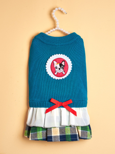 Pet knitted dog sweater, half chest lapel design pullover dog sweater, pet clothing for all types of dogs