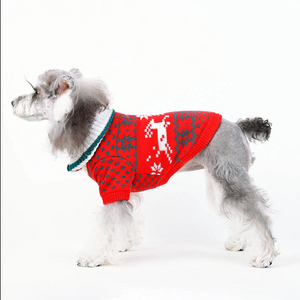 Christmas Dog Sweater for Small Large Dog Girls, Soft and Warm Puppy Shirt, High Neck Dog Sweater , Double Knit Collar for Outdoor Play, Warm Dog Cat Clothes Deer