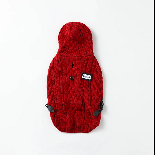 Small Dog Sweater Tricoted Pet Pull Tweater Chien chaud Chiens avec fermeture éclair, sweat à capuche Cable Câble Puppy Veste d'hiver pour les petites filles de chien Garçons Soft Cat Vêtements