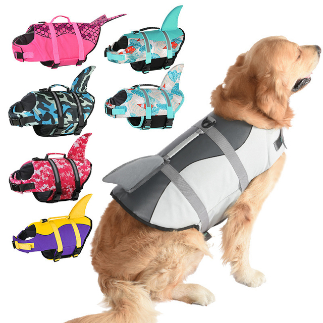 High Quality Dog Life Jacket With Rescue Handle Solid Color Summer Dog Swimming Safety Vest