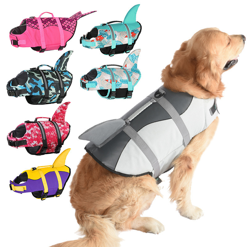 High Quality Dog Life Jacket With Rescue Handle Solid Color Summer Dog Swimming Safety Vest