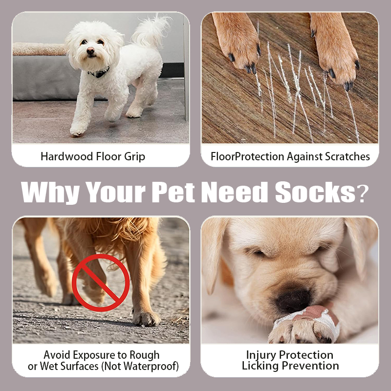 Non-Slip Warm Cotton Pet Socks for Cats and Dogs, Breathable and Soft