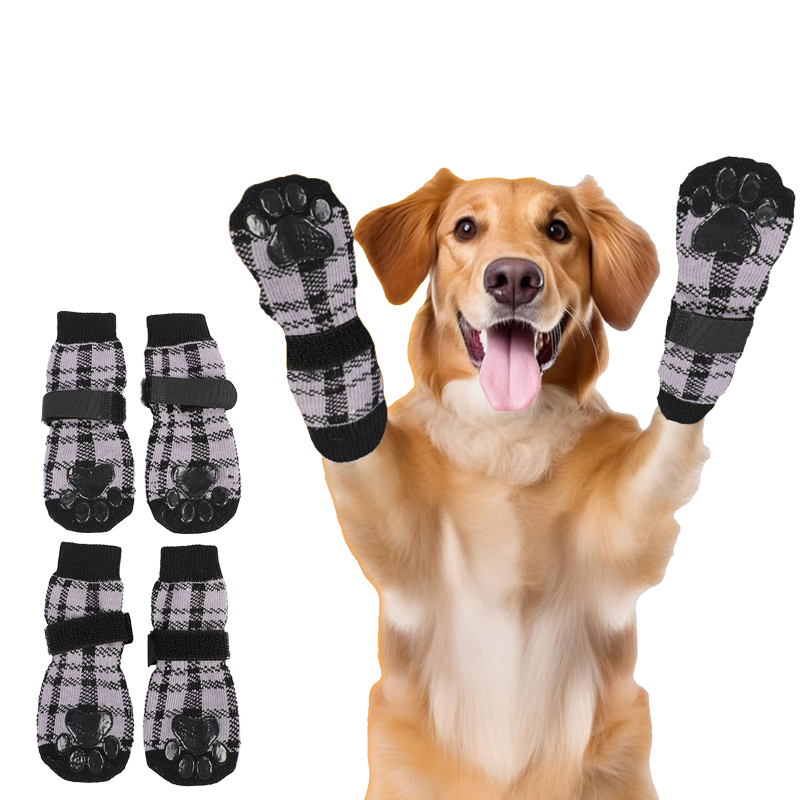 High Quality Wholesale Anti Slip Dog Socks Paw Protector Dog Grip Knit Socks for Hardwood Floors