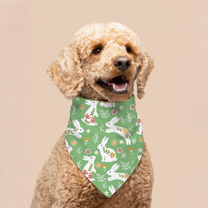 Hot Sale Luxury Custom Logo Printed Easter Bunny Dog Bandana Multifunctional Pet Accessory for Winter Spring for Dog