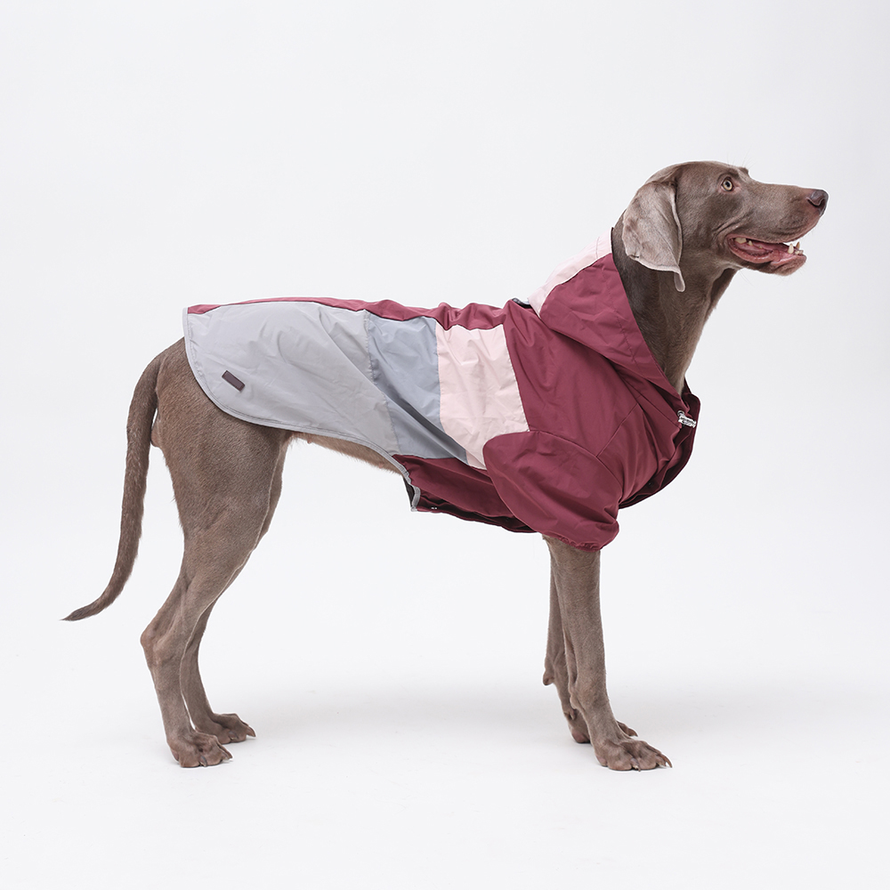 Fashion Big dog pet raincoat Dog poncho waterproof windproof hooded code dog clothes