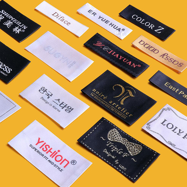 Assorted woven labels for custom pet clothing