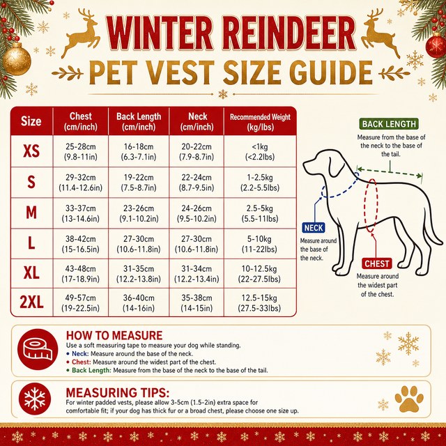 Custom 3D Reindeer Sherpa Fleece Pet Vest with D-Ring